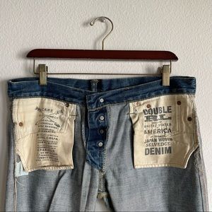 RRL Ralph Lauren Japan Woven/USA Made Selvedge Denim Low-Rise Bootcut Jeans